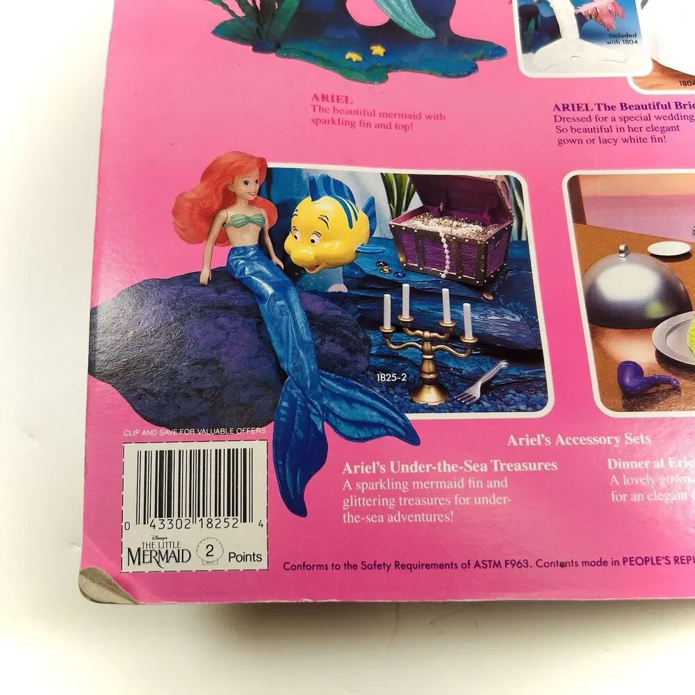VTG Disney Little Mermaid ARIEL’S UNDER THE SEA TREASURES Accessory Set Tyco NOS
